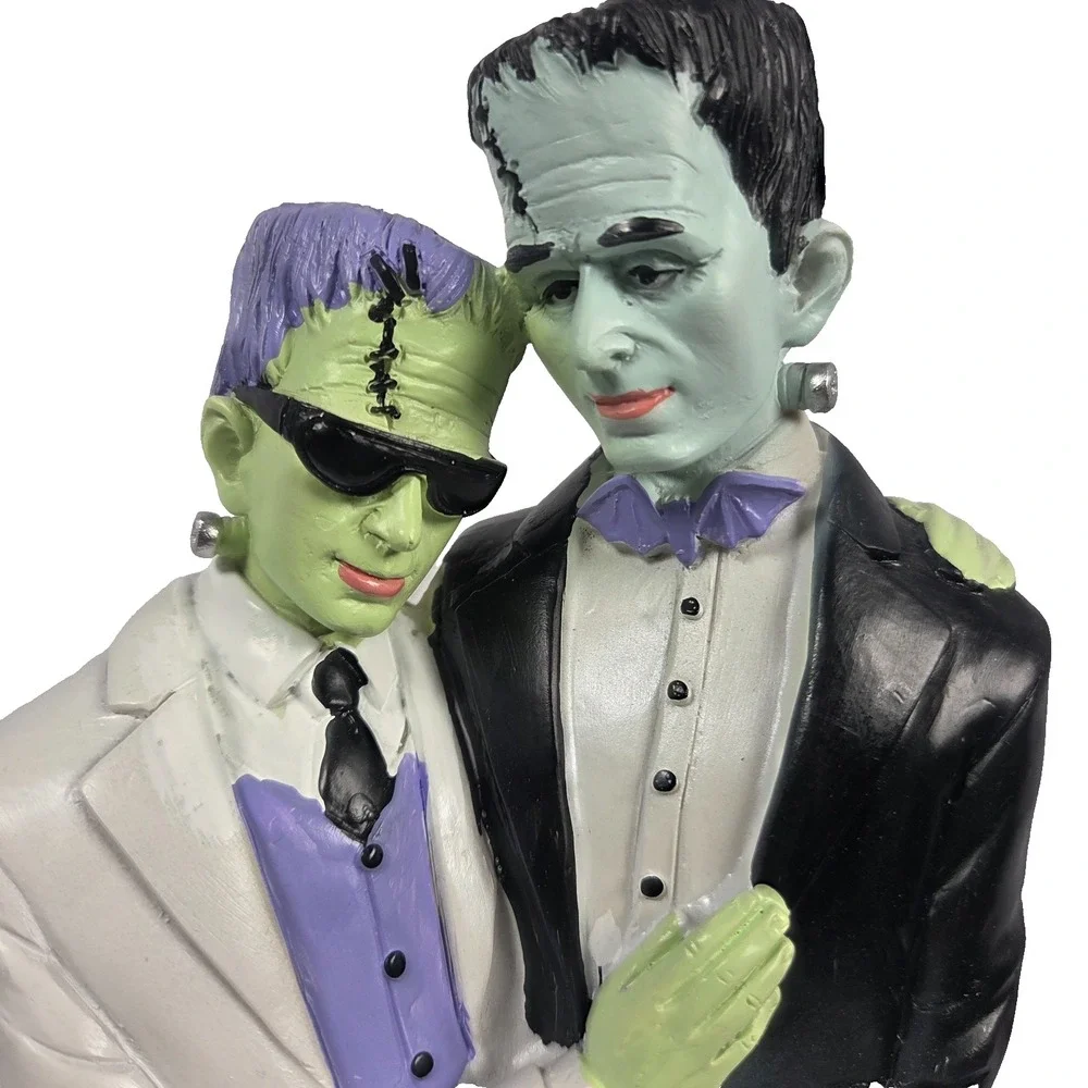 Ghoul Bash 12 Inch Frankenstein Monster Couple Figurine Groom Halloween Decor